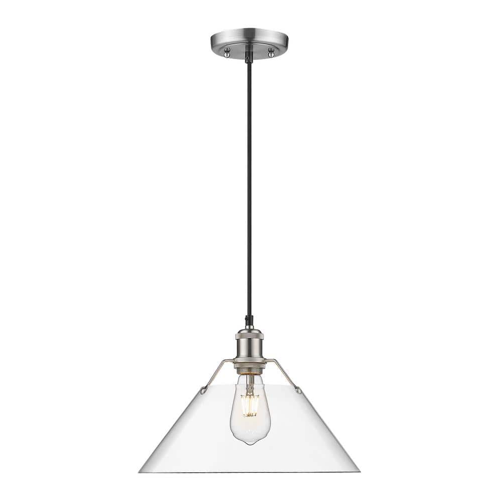 Orwell 100-Watt 1-Light Pewter and Clear Glass Pendant Light price history on PriceWatchPro