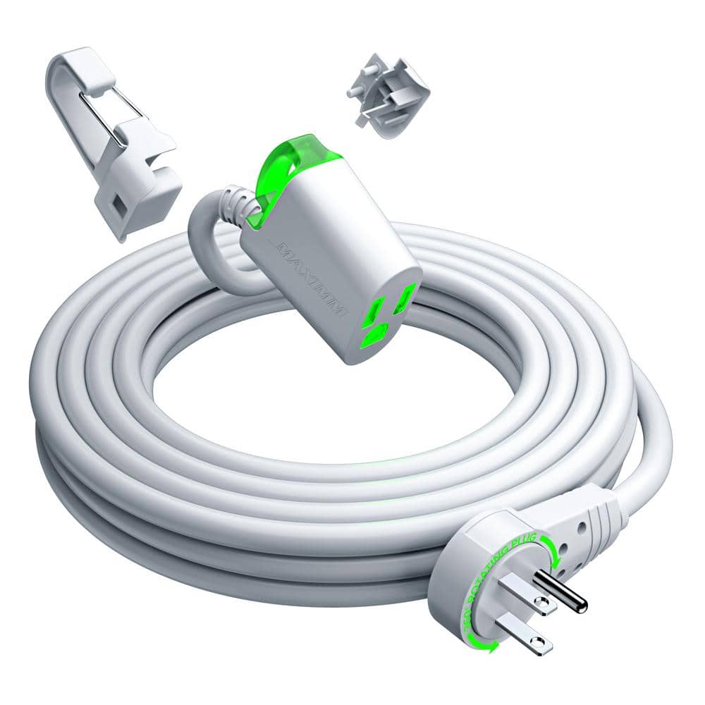 25 ft. 16/3 Light Duty Indoor Extension Cord 360° Rotating Flat Plug 1-Outlet with Handle with Hook (Lighted), White price history on PriceWatchPro