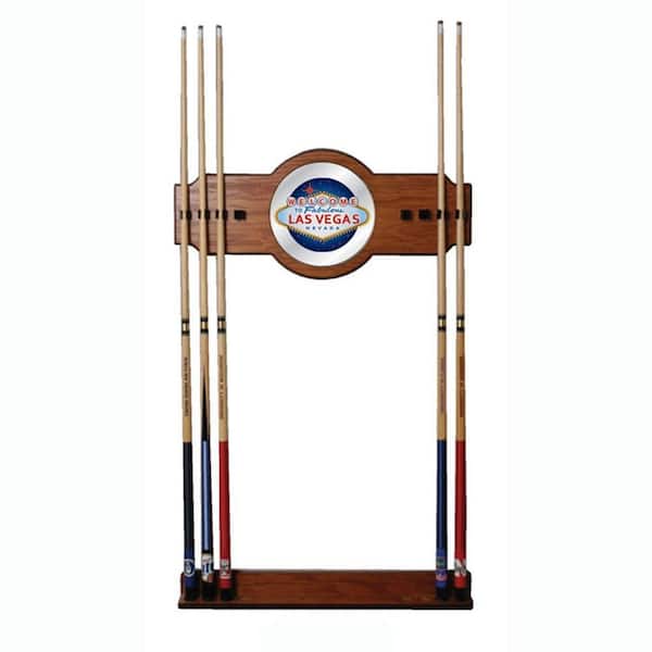Trademark Las Vegas 30 in. Wooden Billiard Cue Rack with Mirror