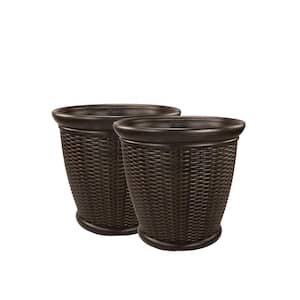 Willow 22 in. Round Java Blow Molded Plastic Planter (2-Pack)
