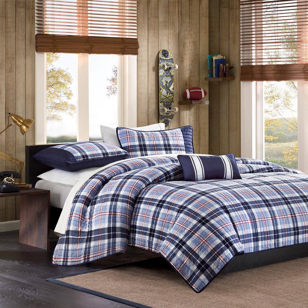 Mi Zone Alton 4Piece Blue Full/Queen Coverlet Set MZ80273 The Home