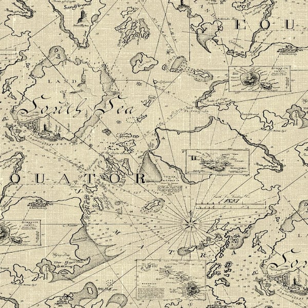 Charted Course Parchment Coastal Vinyl Peel and Stick Wallpaper Roll (Covers 30.75 sq. ft.)