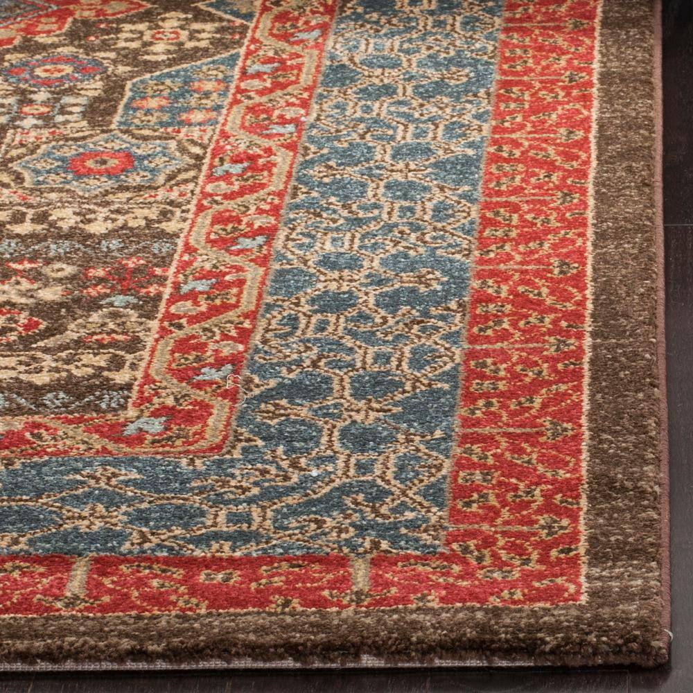 Navy and Red Synthetic Rectangular Persian Style Area Rug