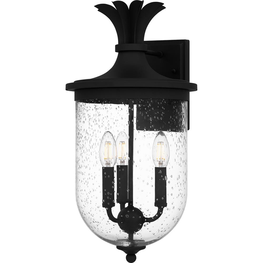 Quoizel Havana 20 in. Earth Black Hardwired Outdoor Wall Lantern Sconce ...