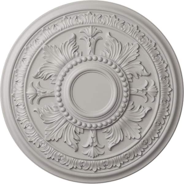 Ekena Millwork 30-5/8 in. x 2-1/2 in. Tellson Urethane Ceiling Medallion (Fits Canopies up to 6-3/4 in.), Ultra Pure White