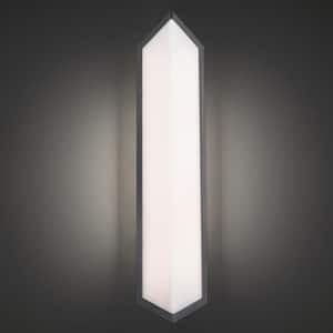 Corte 24 in. Hardwired LED Outdoor Wall Light 3-CCT 3000K-3500K-4000K Set to 3500K in Black