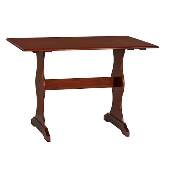 Linon Home Decor Zoe Walnut Wood 43.25 in. Trestle Dining Table Seats 4