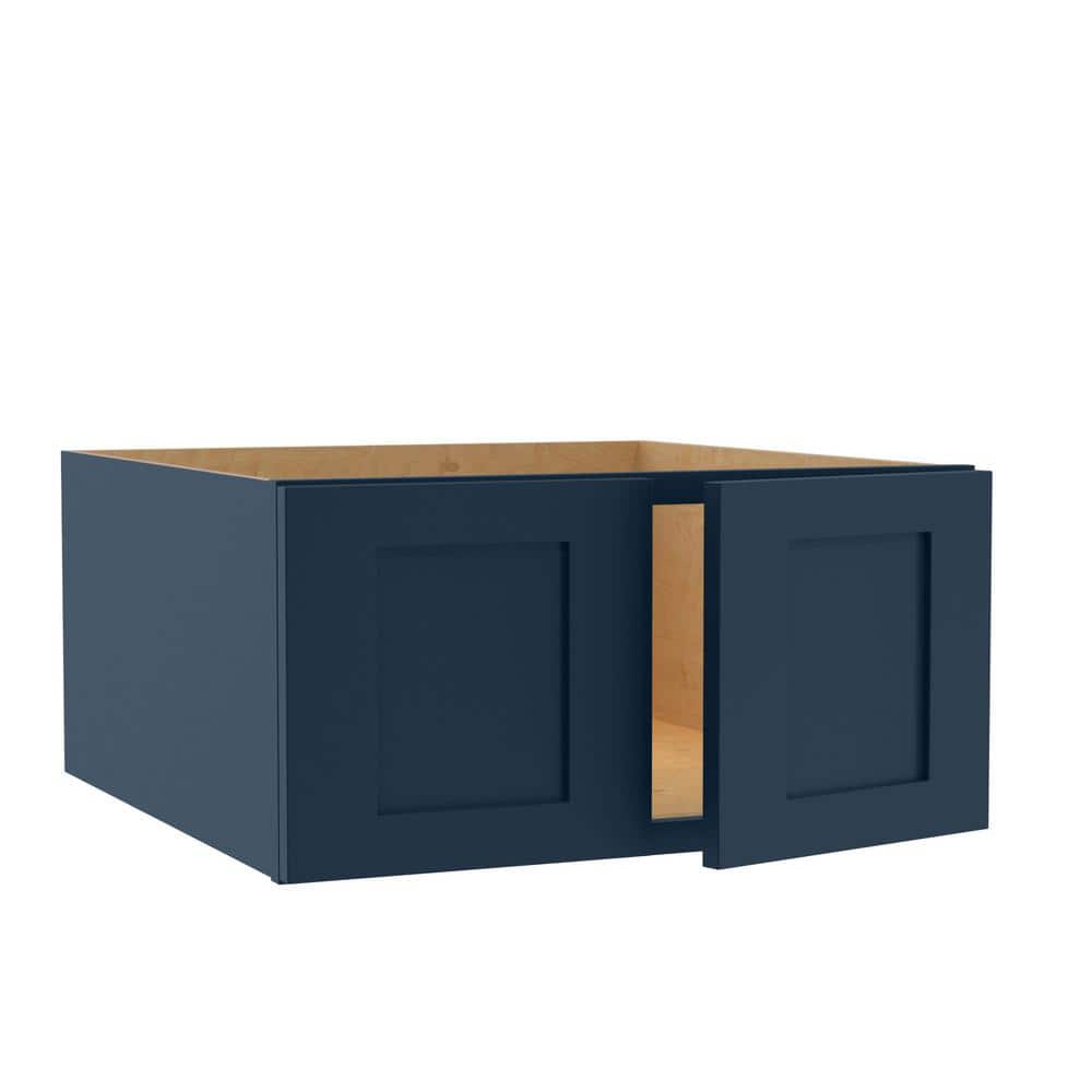Newport Blue Painted Plywood Shaker Assembled Wall Kitchen Cabinet Soft Close 27 W in. x 1 D in. x 18 in. H price history on PriceWatchPro