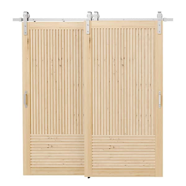 TENONER 84 in. x 84 in. Pine Wood Fluted Vertical and Horizontal