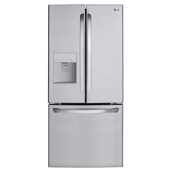 30 in. W 22 cu. ft. 3-Door French Door Refrigerator with Water Dispenser in Stainless Steel