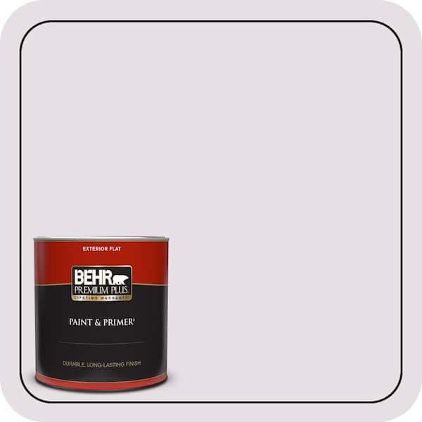 BEHR PREMIUM PLUS 1 qt. #670E-2 Pearl Violet Flat Exterior Paint & Primer
