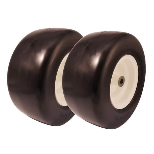 Ogracwheel 13 x 6.50 6-FlatFree ZeroTurn Lawn Mower SmoothTreadTire Assembly 3/4 5/8 and 1/2 in. Bearings 4.0 in. 6.0 in. CenterHub