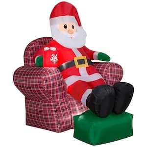 6 ft. Tall x 5.4 ft. W Christmas Inflatable Airblown-Santa in Recliner Scene