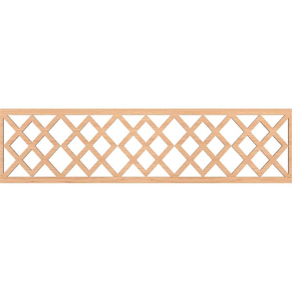 Ekena Millwork Hadley Fretwork 0.25 in. D x 47 in. W x 12 in. L Hickory Wood Panel Moulding