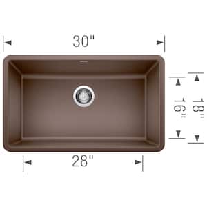 Precis Undermount Granite 30 in. x 18 in. Single Bowl Kitchen Sink in Cafe Brown