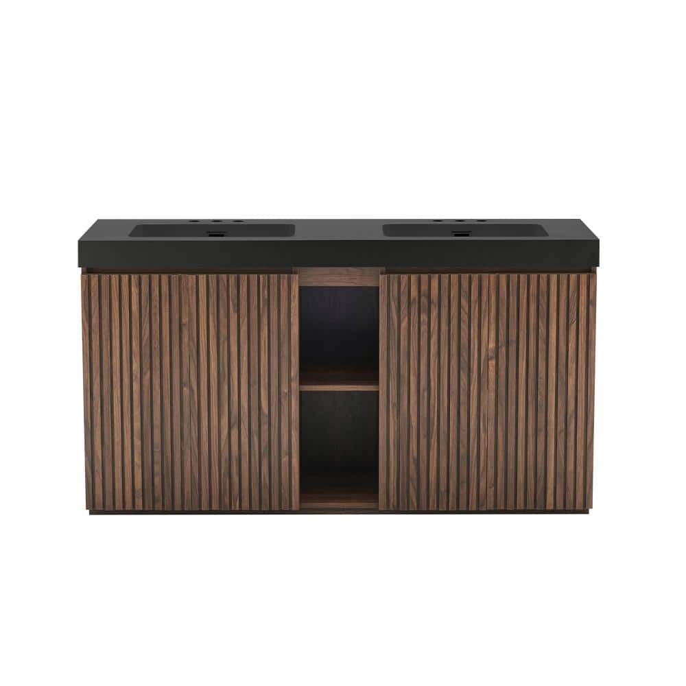 60 in. Freestanding Walnut Brown Bath Vanity with Black Quartz Top Unassembled price history on PriceWatchPro
