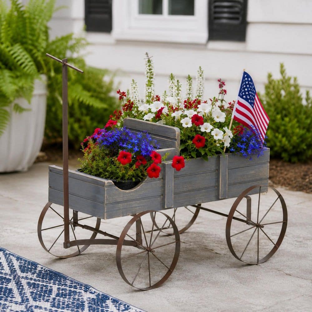 Shine Company 21.75 in. L Gray Cedar Wood Buckboard Amish Wagon