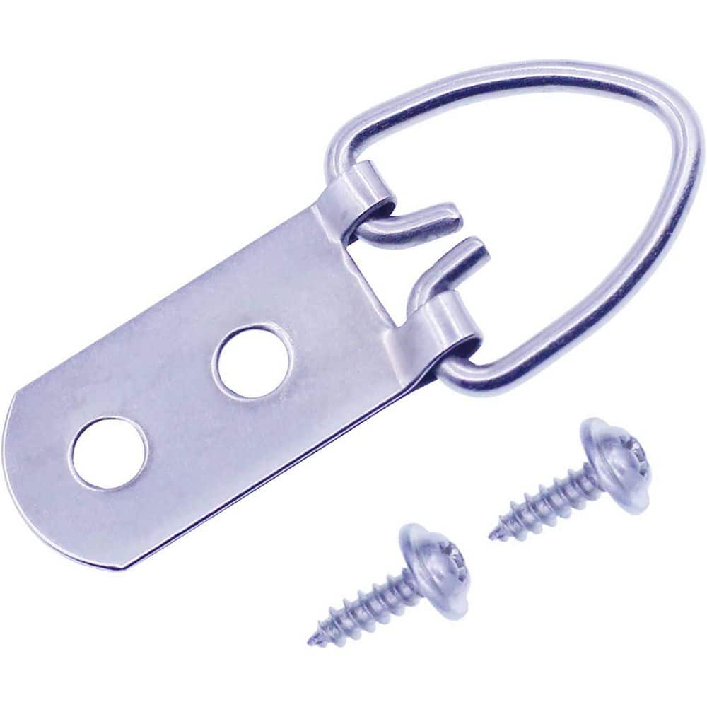 Silver Large Wide Heavy Duty D-Ring Picture Hangers with Screws for Mirror 
