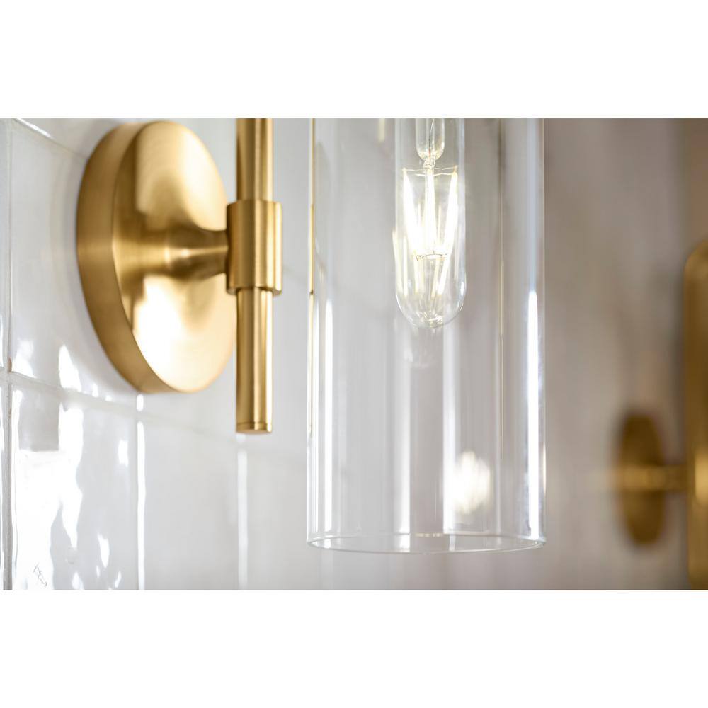 Purist Minimalist Brushed Nickel Wall Sconce with Rounded Glass Shade