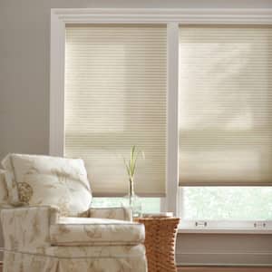 Parchment Cordless Light Filtering Cellular Shades for Windows - 55.5 in W x 48 in L (Actual Size 55.25 in W x 48 in L)