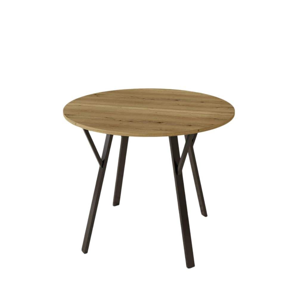 3 Piece Modern Round Natural Wood Top 35.4 in. 4 Legs Base Dining Table Set Seats 2 price history on PriceWatchPro