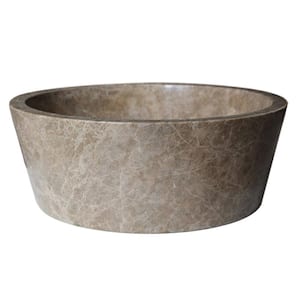 Tapered Natural Stone Vessel Sink in Brown