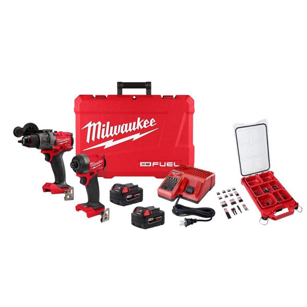 M18 FUEL 18V Brushless Cordless Hammer Drill/Impact 2-Tool Combo Kit w/ 2 Batteries with SHOCKWAVE 100-Pc Bit Set price history on PriceWatchPro