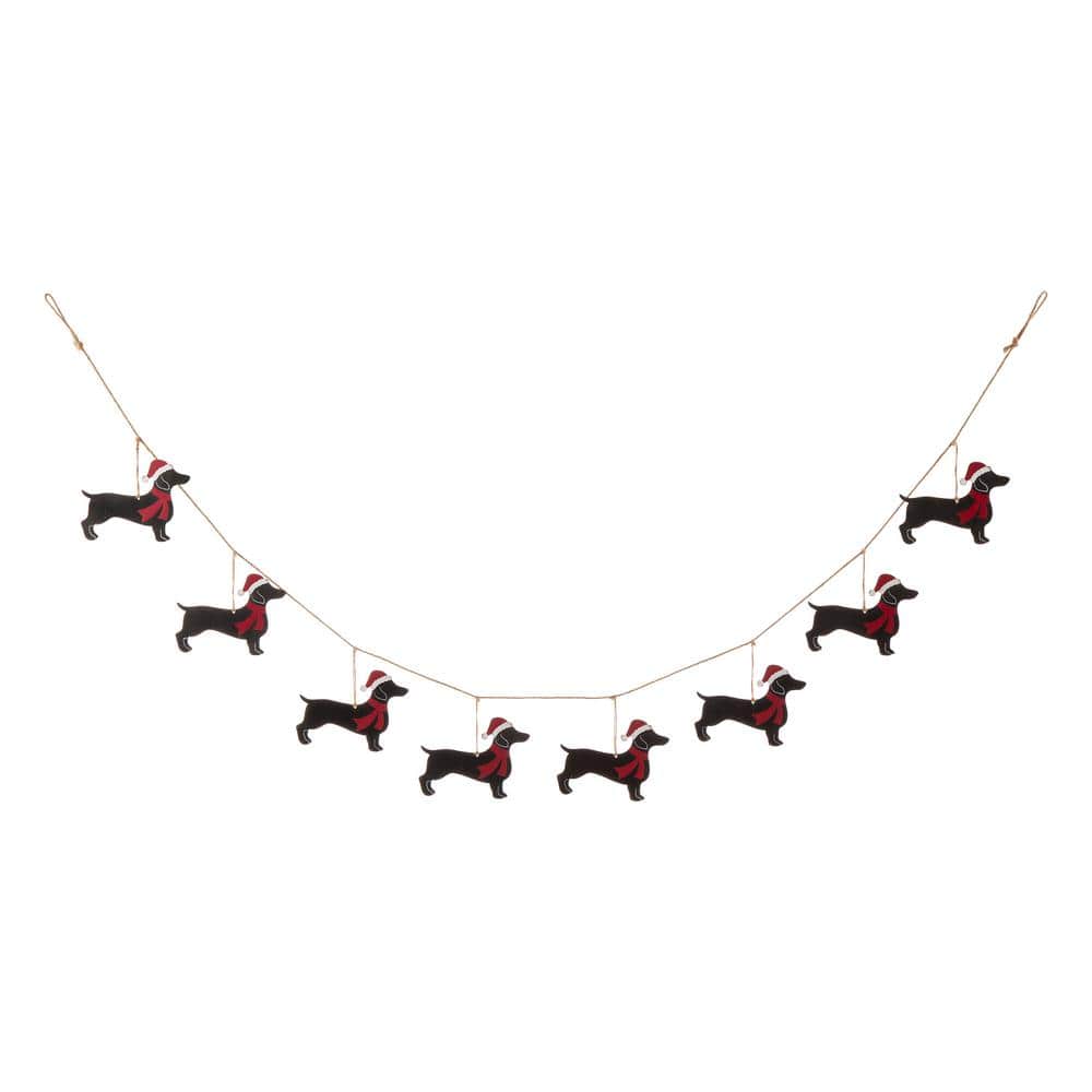 1000px x 1000px - Glitzhome 6 ft. L Metal Christmas Dog Garland 2010300013 - The Home Depot