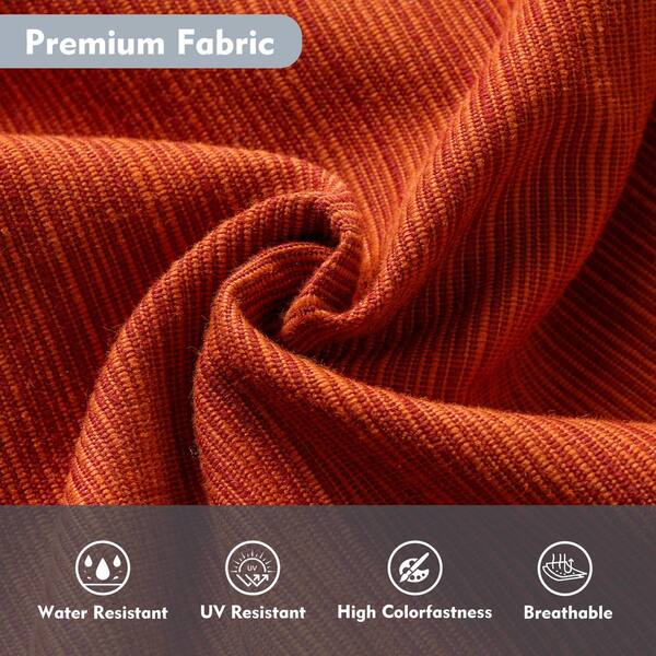 XIZZI Riley 6-Piece Wicker Patio Rectangular Fire Pit Set with Orange Red Cushions DFP-HOP805-B12