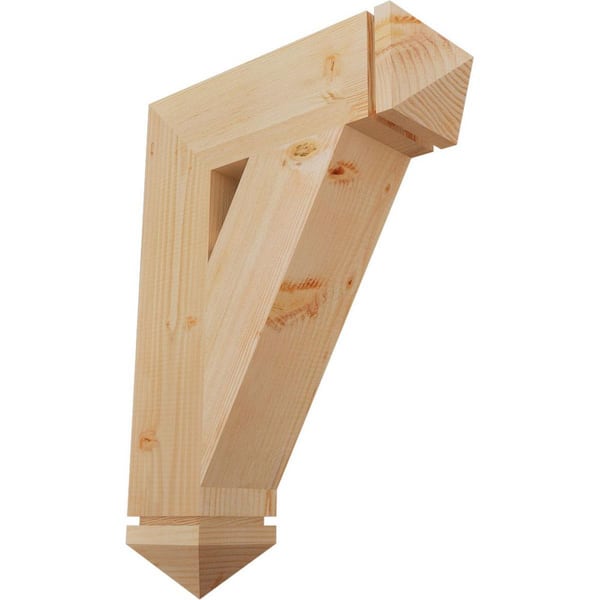 Ekena Millwork 5.5 in. x 30 in. x 22 in. Douglas Fir Traditional Arts and Crafts Smooth Bracket