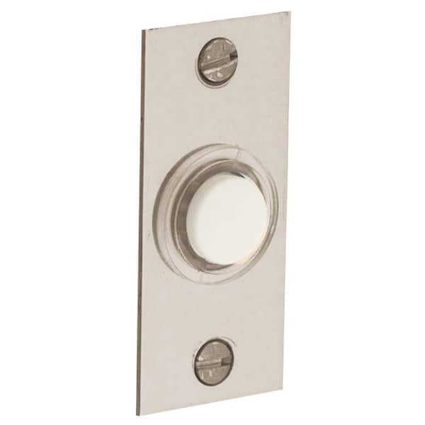 Baldwin 2.5 in. Rectangular Wired Lighted Doorbell Button in Satin Nickel