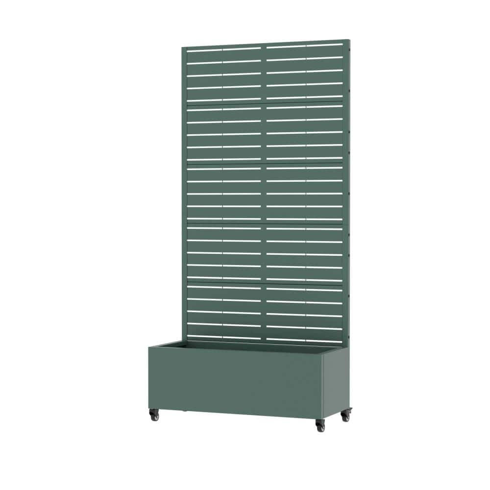 PexFix 72 in. H x 35 in. W Dark Green Planter Box with Trellis and