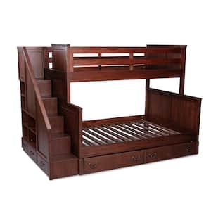 Aspen Rustic Cherry Bunk Bed with Drawer Under Bed