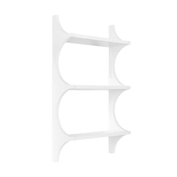 Scarlotte 18 in. W x 6 in. D White Wood Decorative Wall Shelf