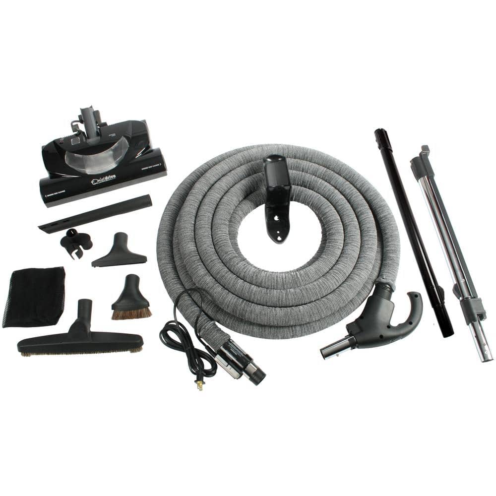 Cen-Tec Systems 97151 Central Vacuum Mixed-Floor Dual Electric Powerhead Kit with 35 Ft. Pigtail Hose, w, Black - 2