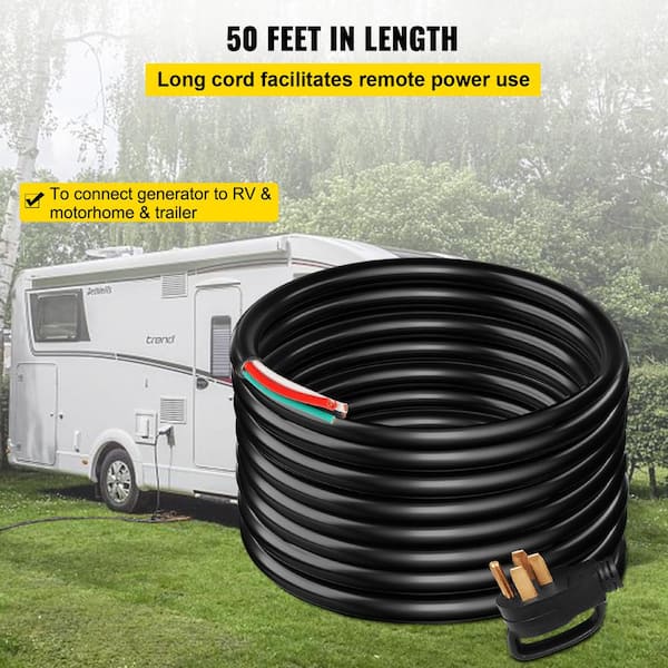Bentism RV Shore Power Extension Cord 50ft 50 Amp Weatherproof Heavy Duty 6awg/3c+8awg/1c Twist Lock Cord 50 Amp RV Replacement Cord UL and CSA