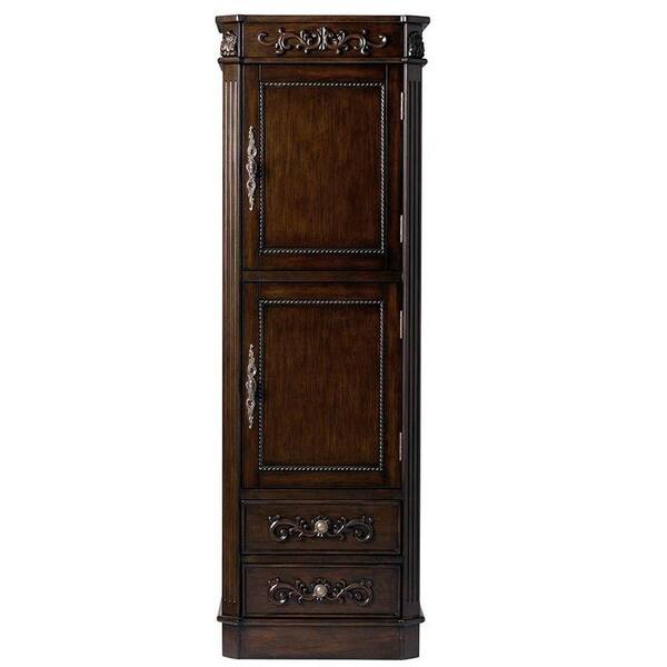 Home Decorators Collection Chelsea 20 in. W x 60 in. H x 14 in. D Bathroom Linen Storage Cabinet in Antique Cherry