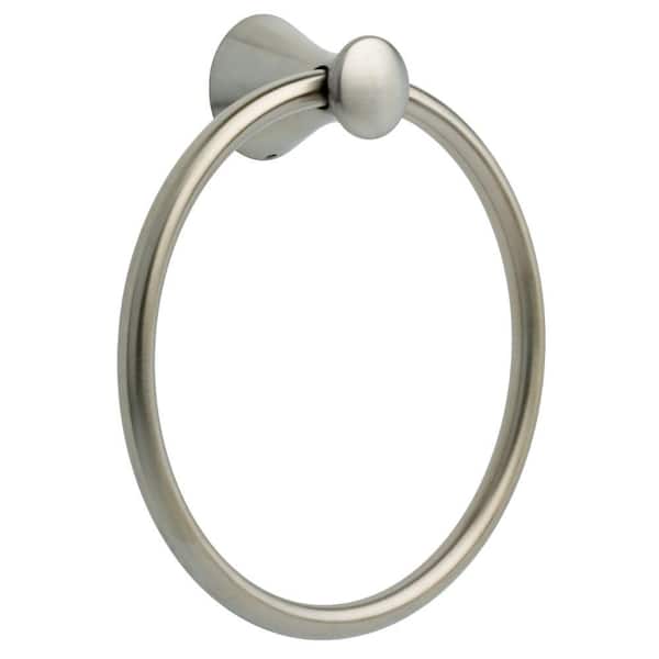 Delta Lahara Wall Mount Round Closed Towel Ring Bath Hardware Accessory in Stainless Steel