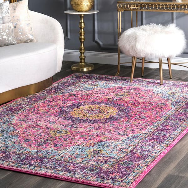 Jacquie Vintage Floral Gold Doormat 3 ft. x 5 ft. Area Rug
