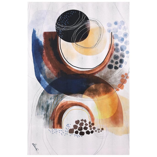 Empire Art Direct Colorful Harmony II Abstract Rendered on Silver Shagreen Wrapped canvas Unframed Wall Art, sized 60 in. x 40 in.