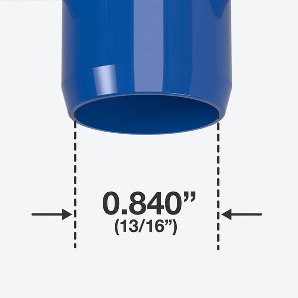 Blue Furniture Grade Pack of 10 FORMUFIT F012EEC-BL-10 PVC External End Cap 1/2 Size 
