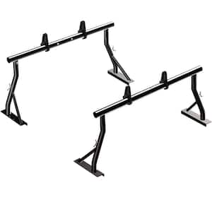 800 lbs. 24 in. Extendable Steel Low Profile Pickup Rack Sport Bar Ladder Rack 2 Bars with Load Stops