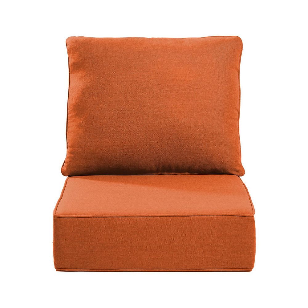 24 in. x 24 in. x 6 in. 2-Piece Olefin Deep Thick Seating Outdoor Lounge Chair Sofa Replacement Cushion Set in Orange price history on PriceWatchPro