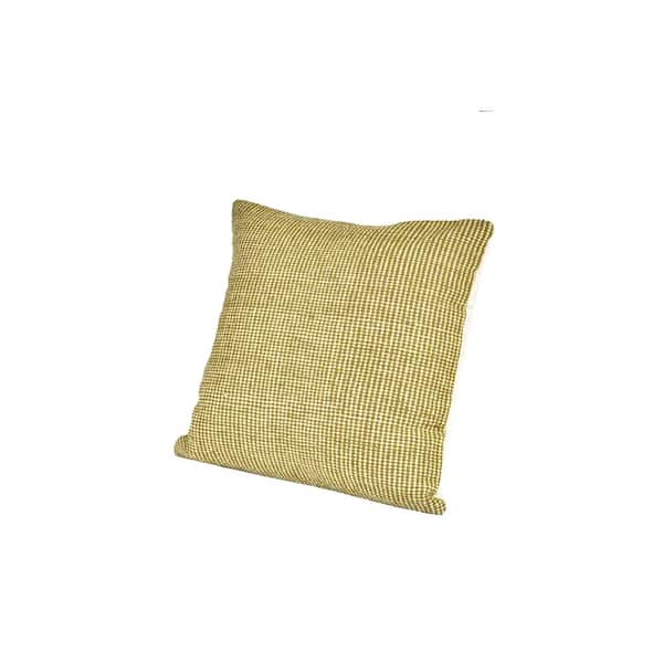 SPITIKO HOMES Army/Sweet Corn 100% Cotton Cushion 18 in. x 18 in.