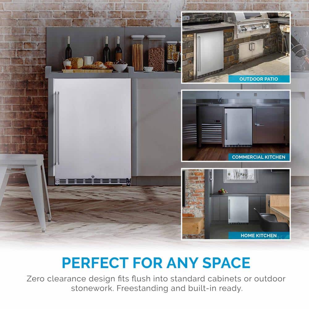 24" Stainless Steel Built-in Beverage Refrigerator with Energy Star