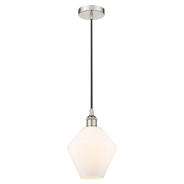 Innovations Cindyrella 60-Watt 1-Light Polished Nickel Standard Mini Pendant Light with Painted Glass Shade, No Bulbs Included
