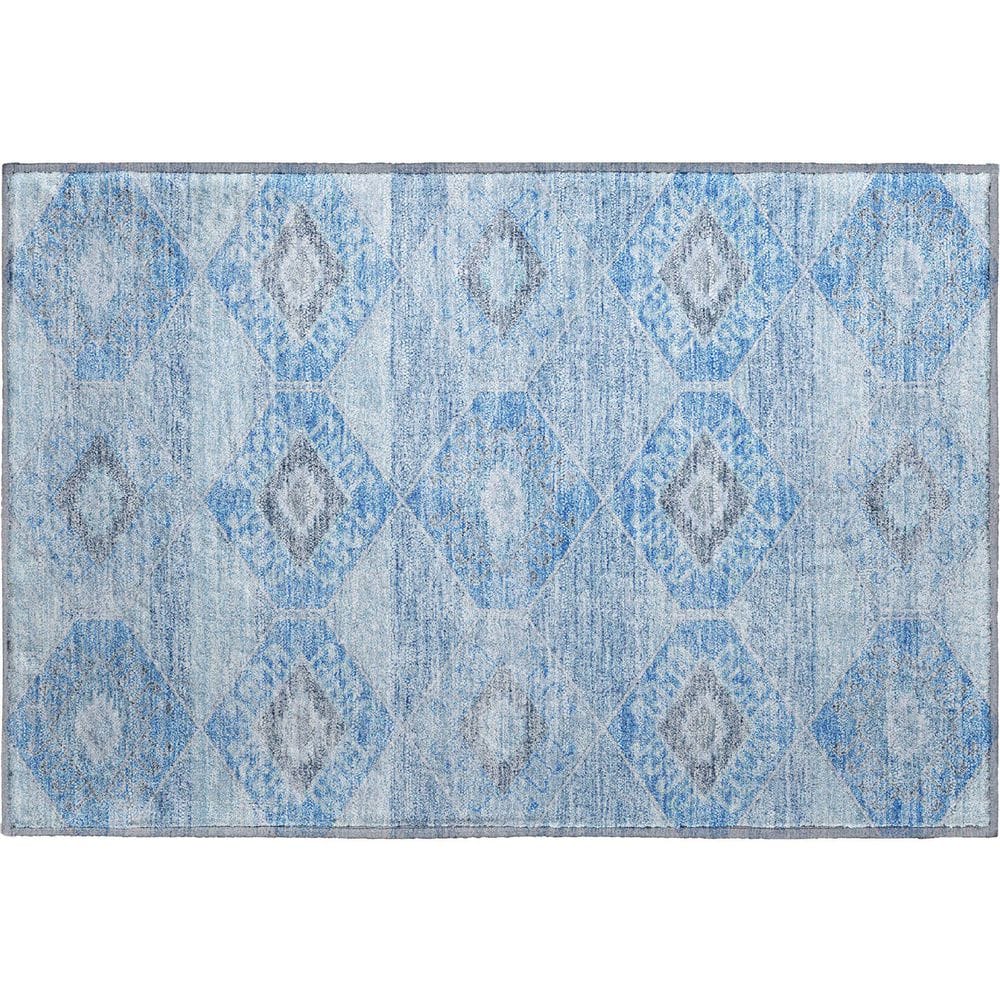 Mayfield Premium Machine Washable Abstract AMF1857 Blue 2 ft. x 3 ft. Area Rug price history on PriceWatchPro