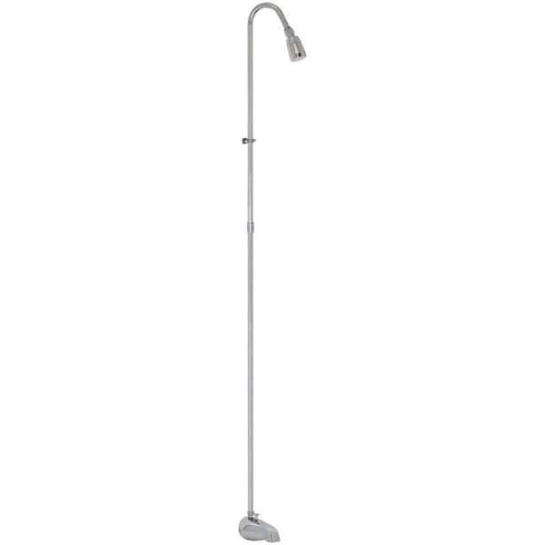 EZ-FLO 3/8 in. Spout Type 49-1/2 in. No-Handle Portable Add-On Shower Riser with Showerhead in Chrome