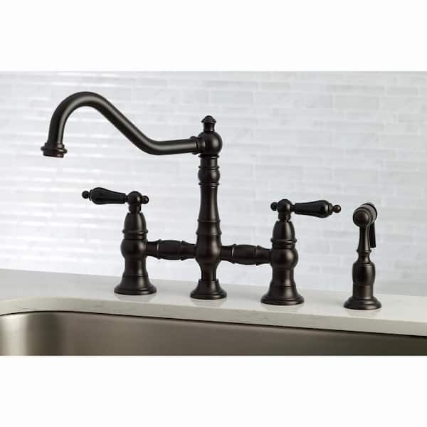 Duchess 2-Handle Bridge Kitchen Faucet with Side Sprayer in Oil Rubbed Bronze