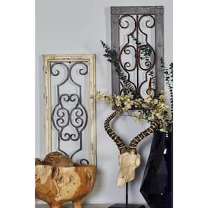 20 in. x 10 in. Gray Wood Traditional Abstract Wall Decor